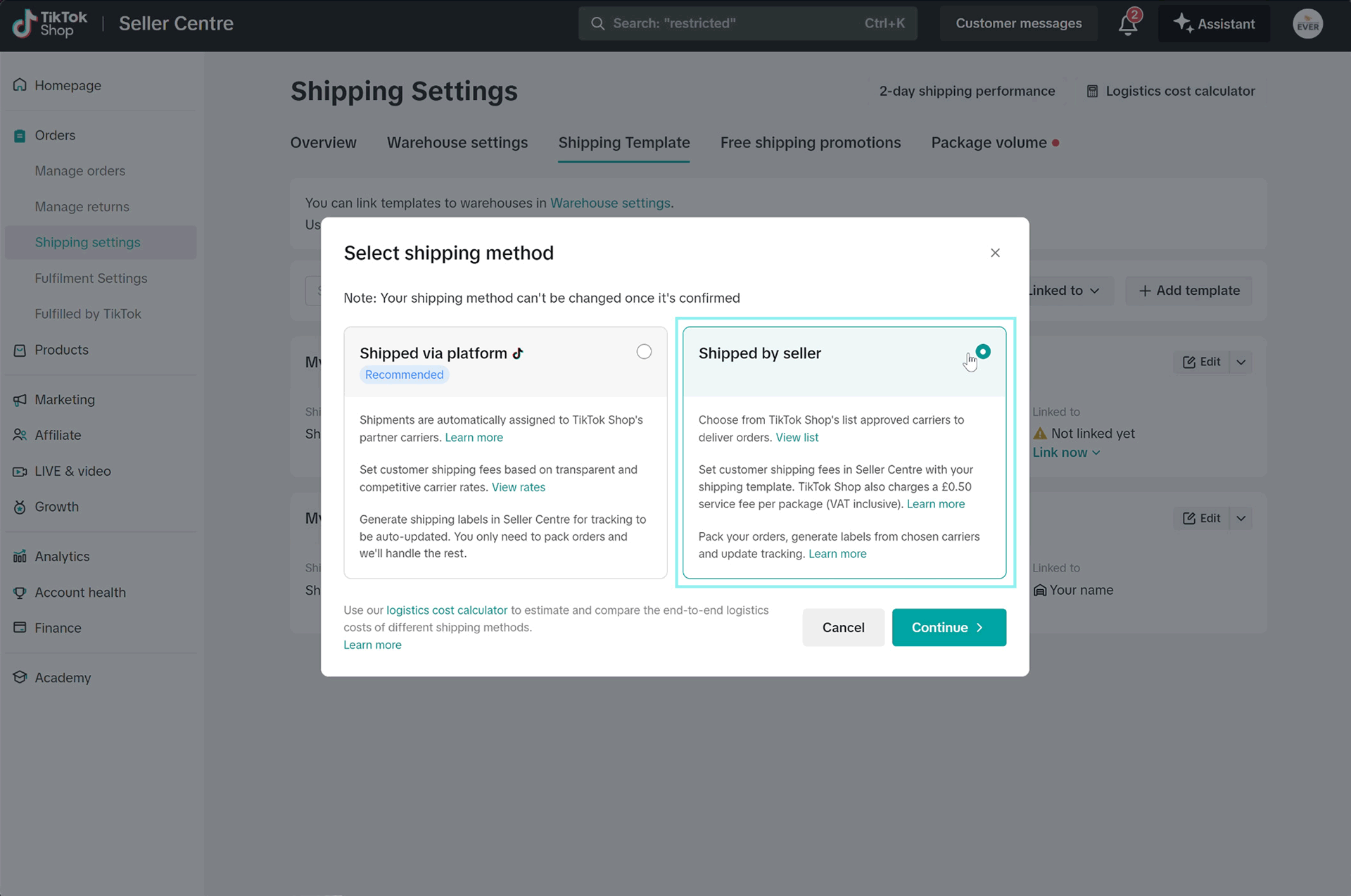 Prodigi Vertriebskanäle mit aktivem Kanal